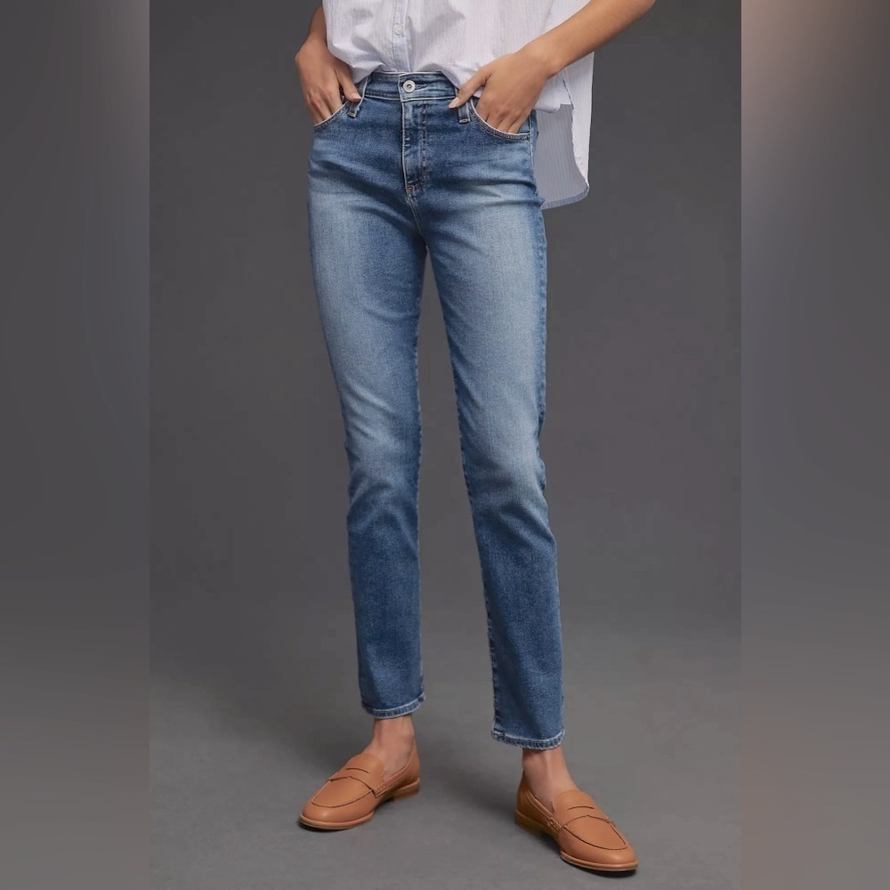 NWT AG Stevie High-Rise Straight Jeans Anthropologie Size 26 color FELICITY